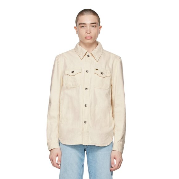 Tiger of Sweden Jeans - Off-White Denim Get Shirt - Size L - Picture 6 of 10